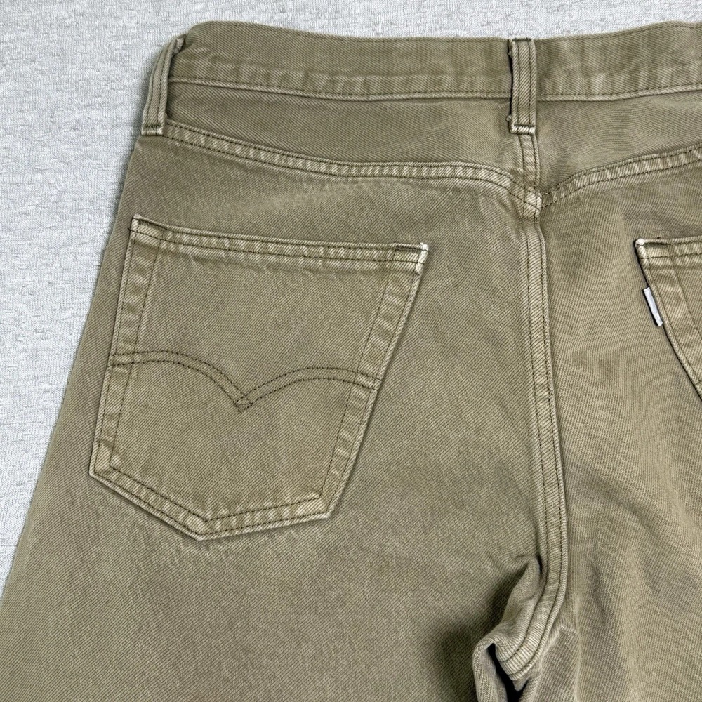 Levi's SilverTab Loose Jeans Womens 29x30 Khaki Green Straight Leg Denim Zip Fly - Picture 5 of 15